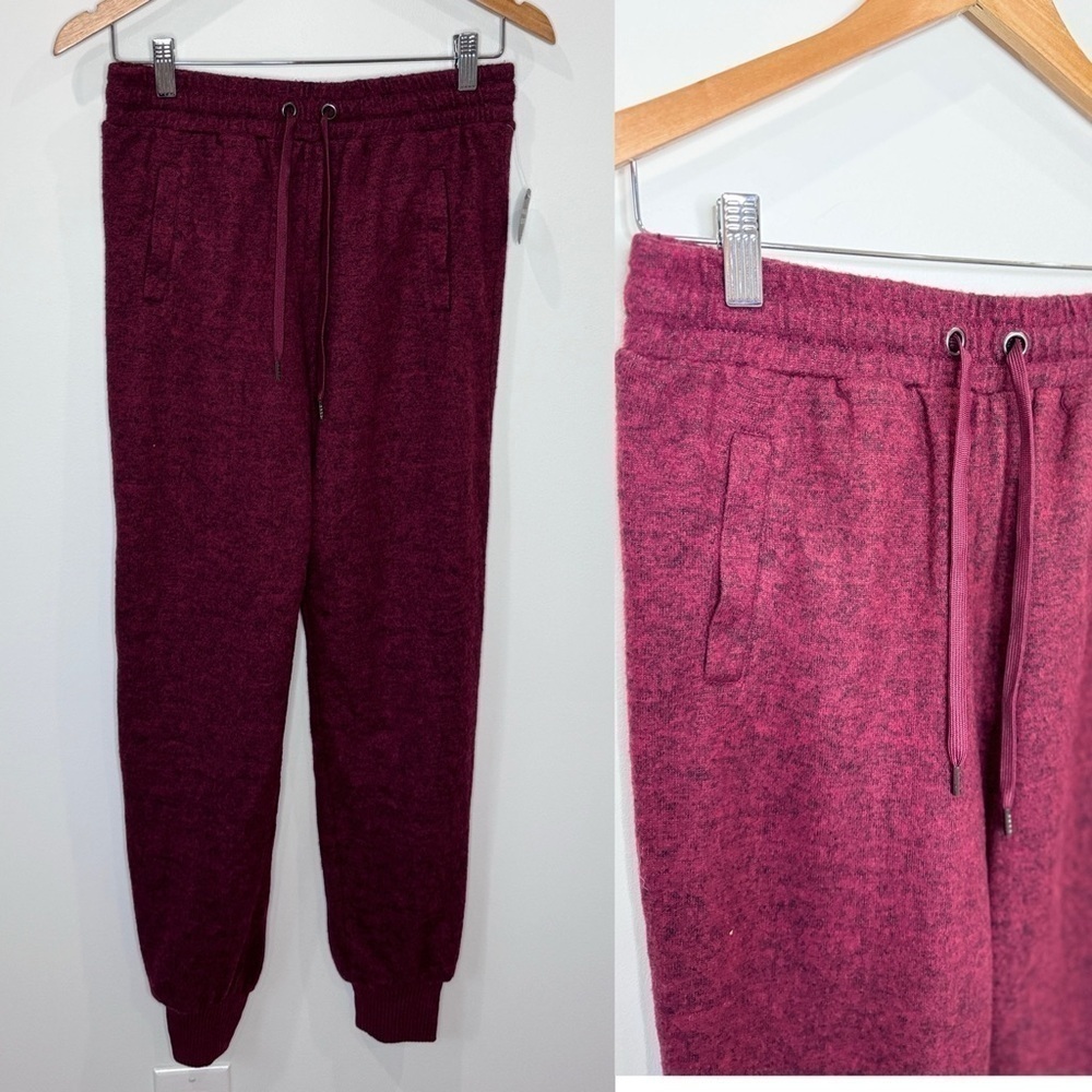 Adam Levine Heather Burgundy Sweatpants with Pockets (M)